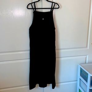 Talbots Black 100%  linen dress. Maxi. Apron style. Front and side pockets.